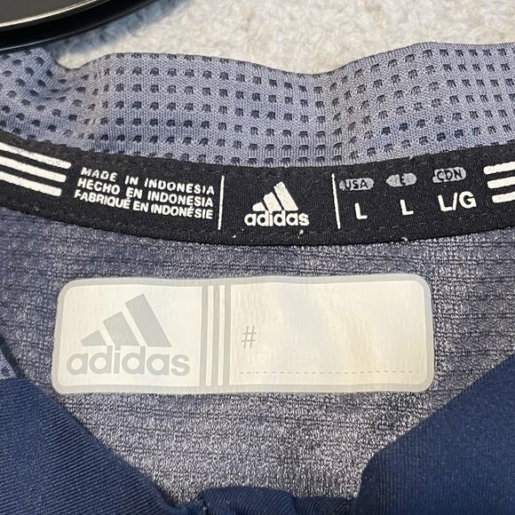 ADIDAS ATLANTA BRAVES WARMUP JACKET Blue GRAY MENS Large - Picture 10 of 16